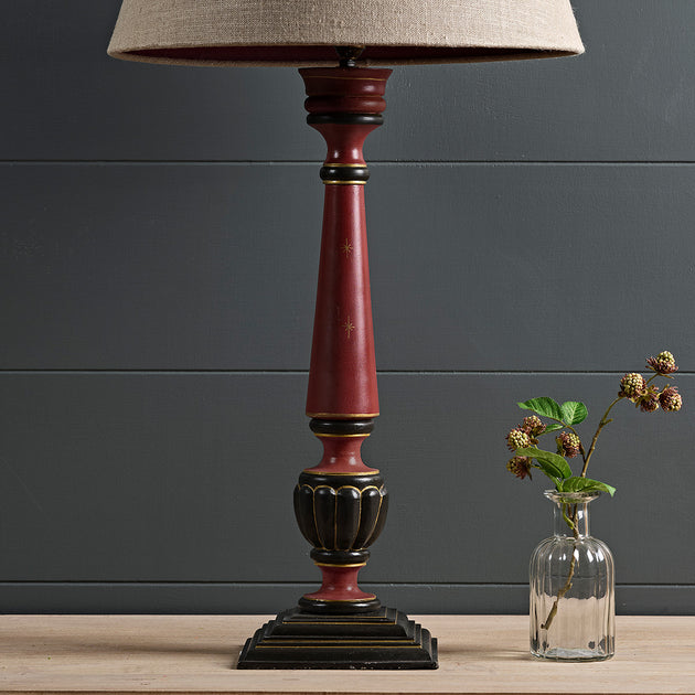 Painted Jodhpur Lamp Base in Etruscan Red