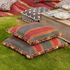 Jodhpur Stripe Cotton Large Seat Cushion with Tassels