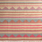 Hand-woven Wool Kilim - Blue Biarritz - Medium