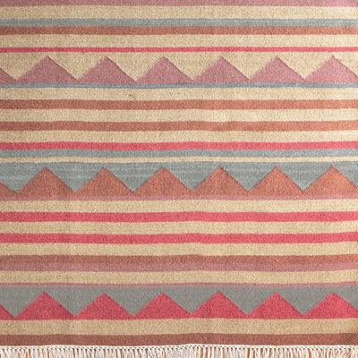 Hand-woven Wool Kilim - Blue Biarritz - Medium