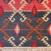 Blue, Rose Red Serrif - Wool Kilim Runner