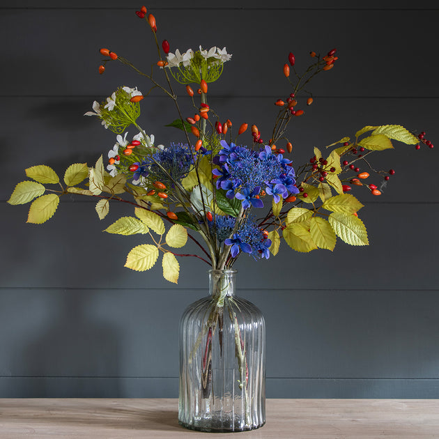 Lacecap Hydrangea with Leaves & Berries Bunch