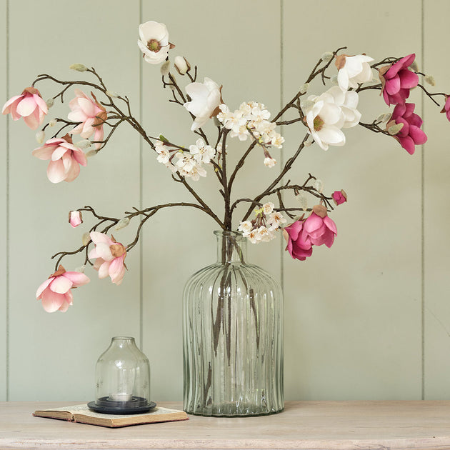 Large Reeded Flower Bottle