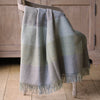 Large Evening Seas Harlequin Shetland Wool Throw - Sale