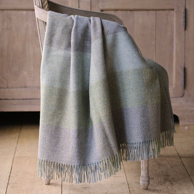 Large Evening Seas Harlequin Shetland Wool Throw