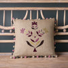 Charcoal Indian Daisy Linen Cushion