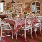 Luxury Red Earth Megha & Velvet Tablecloth with Tassels