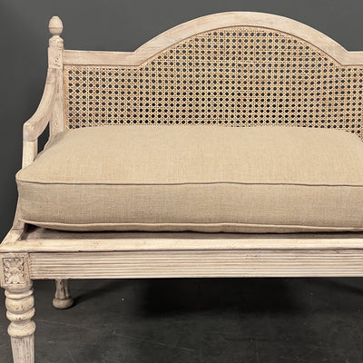 Bench/Window Cushion In Plain Saffron Rustic Linen