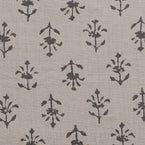Small Sample of Charcoal Moonflower Natural Linen