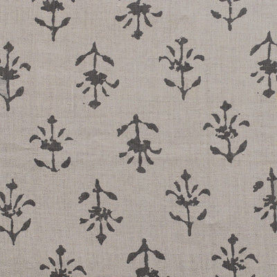 Small Sample of Charcoal Moonflower Natural Linen