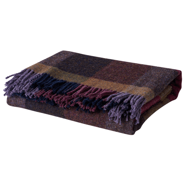 Mulberry Harlequin Shetland Wool Throw