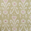 Hand-printed Summer Green Natasha Linen 2.7m (stonewashed) panel - 359GR