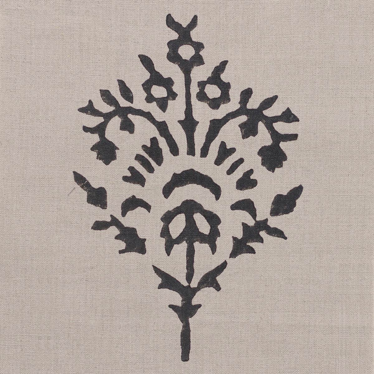 340 - Graphite Akansha Block-printed Linen – Roll Ends
