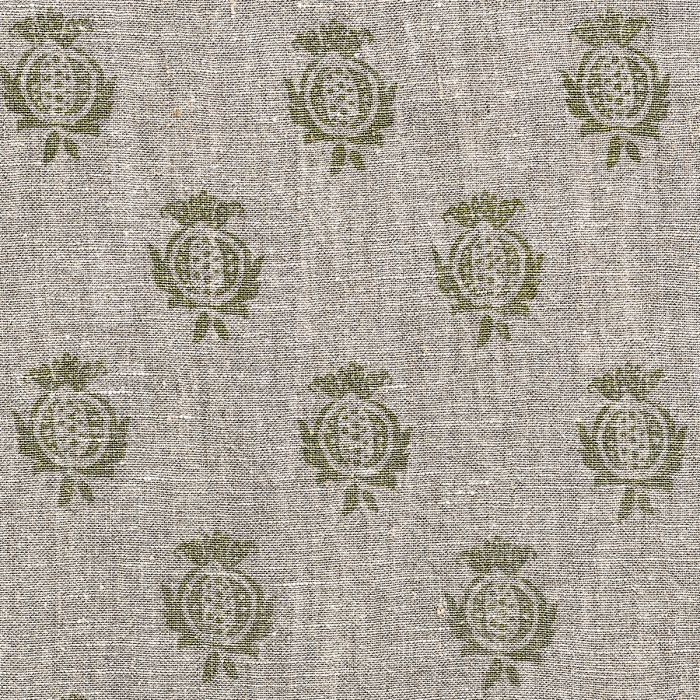 Large Returnable Sample of Olive Pomegranate Rustic Linen