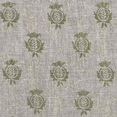 Small Non Returnable Sample of Olive Pomegranate Rustic Linen