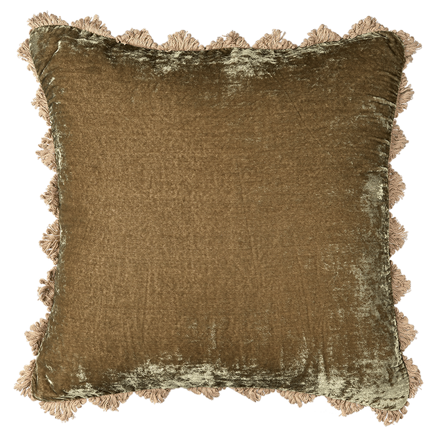 Olive Velvet Cushion