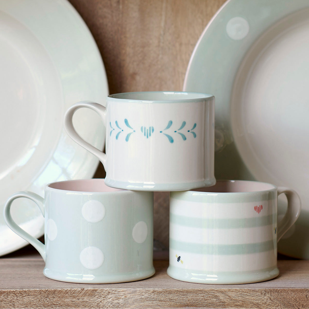 Blue White Spot Straight Mug – Seconds