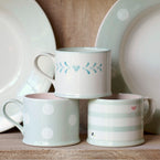 Blue White Spot Straight Mug – Seconds