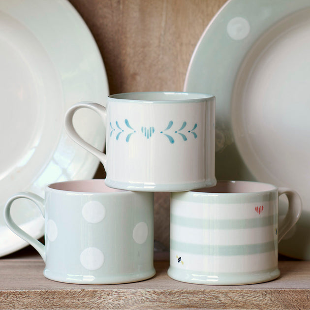 Blue White Spot Straight Mug – Seconds