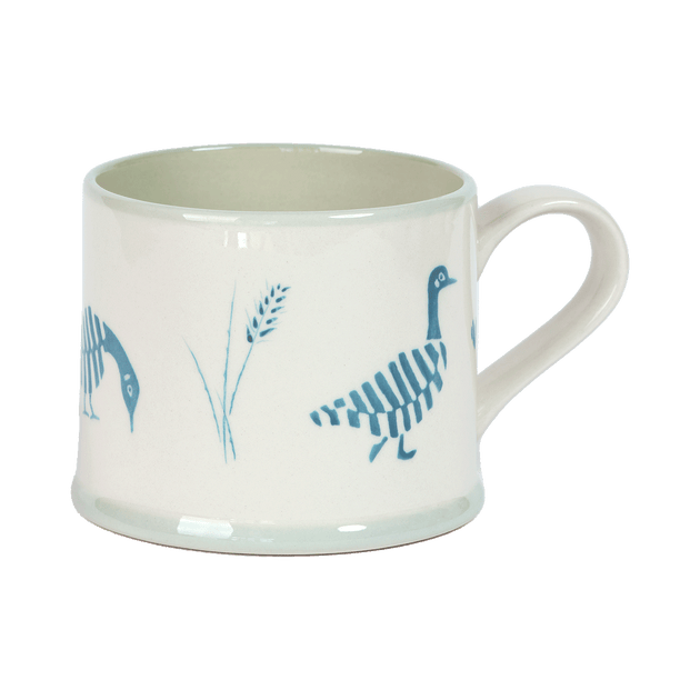 Indigo Geese in the Grass Straight Mug