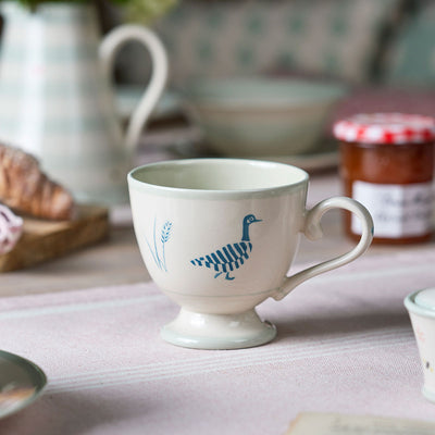 Indigo Geese in the Grass Large Mug