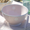 Pink White Spot French Bowl