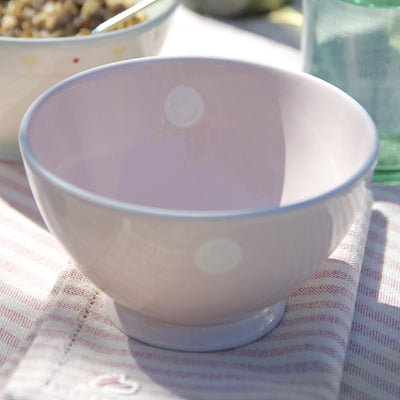 Pink White Spot French Bowl