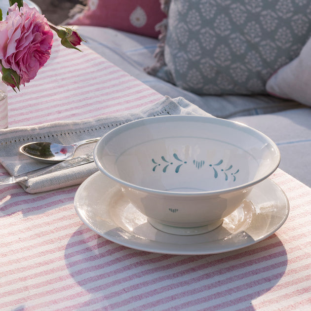 Gustavian Blue Heart Pudding Bowl