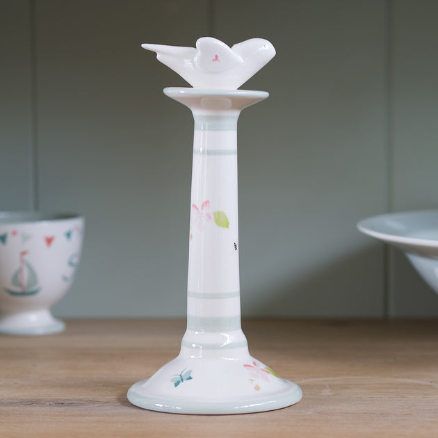 Apple Blossom Bird Candlestick