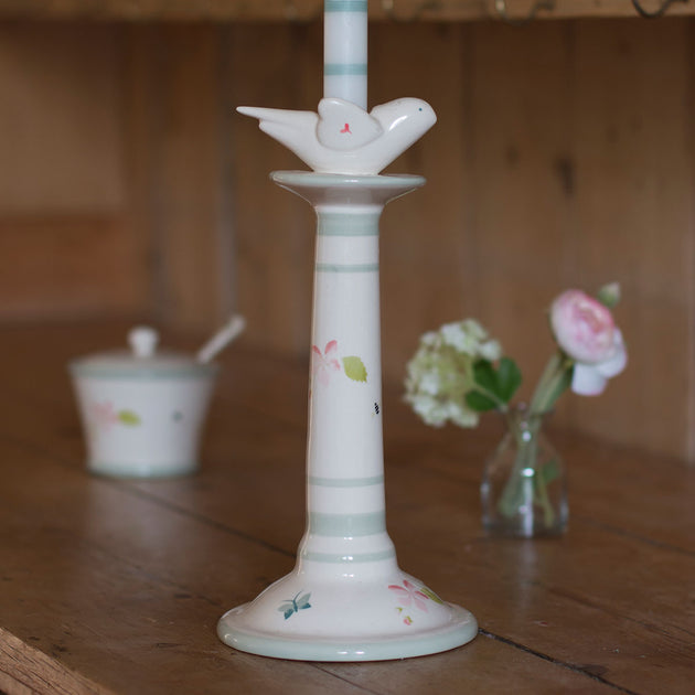 Apple Blossom Bird Candlestick