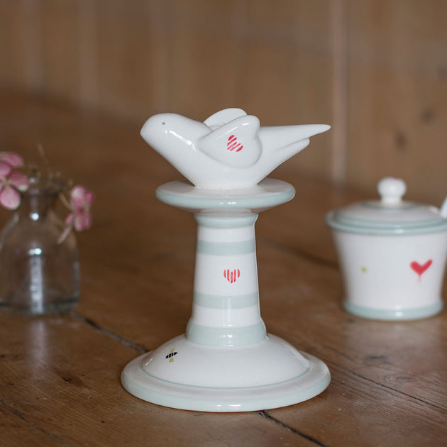 Honey Bees Small Bird Candlestick