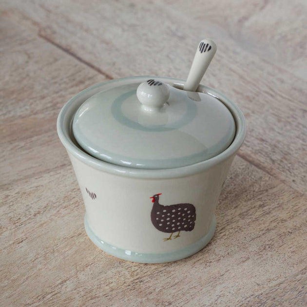 Guinea Fowl Sugar Pot