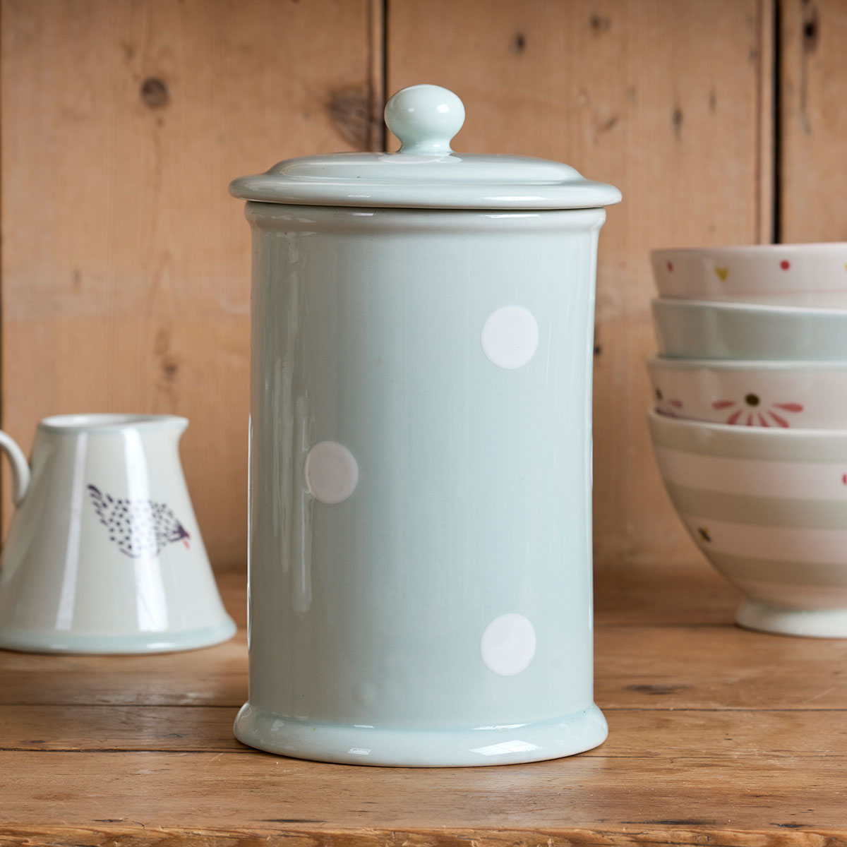Blue White Spot Storage Jar - Seconds