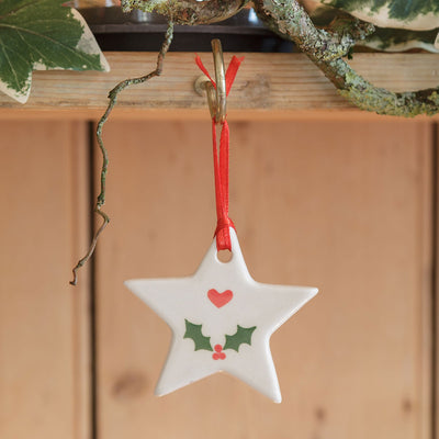 Holly Star Christmas Decoration