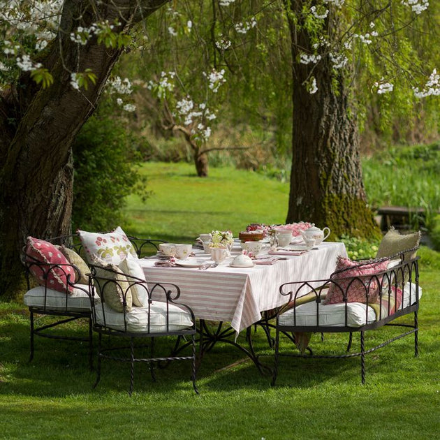 Pale Rose Cambridge Stripe Tablecloth - Large