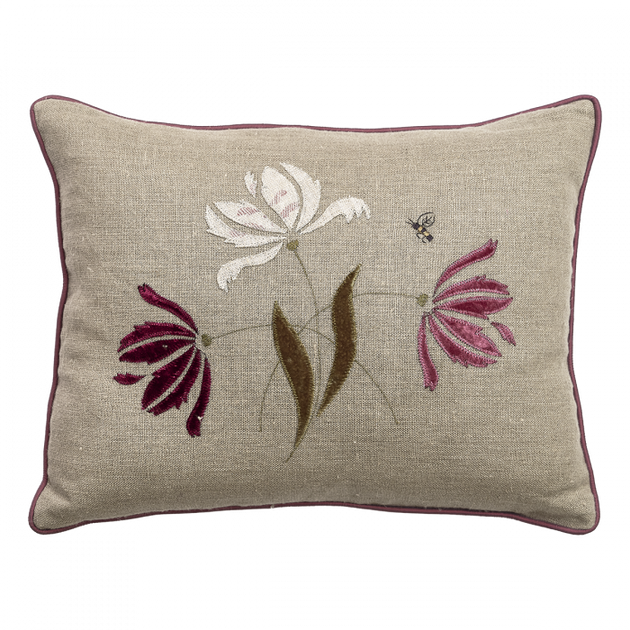 Parrot Tulips Rustic Linen Cushion