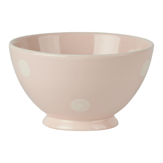 Pink White Spot French Bowl