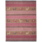 Hand-woven Wool Kilim - Pushkar Rose - Medium