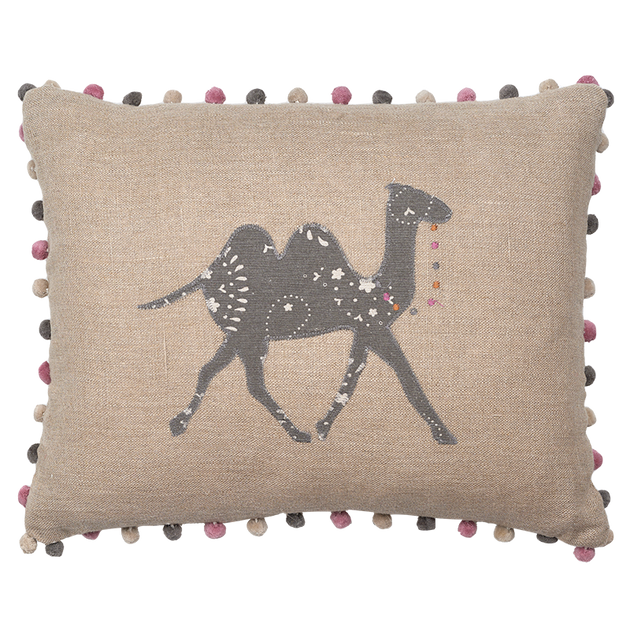 Embroidered Linen Pushkar Cushion