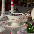 Christmas Holly Sauce Boat and Saucer