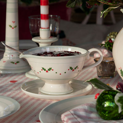 Christmas Holly Sauce Boat and Saucer