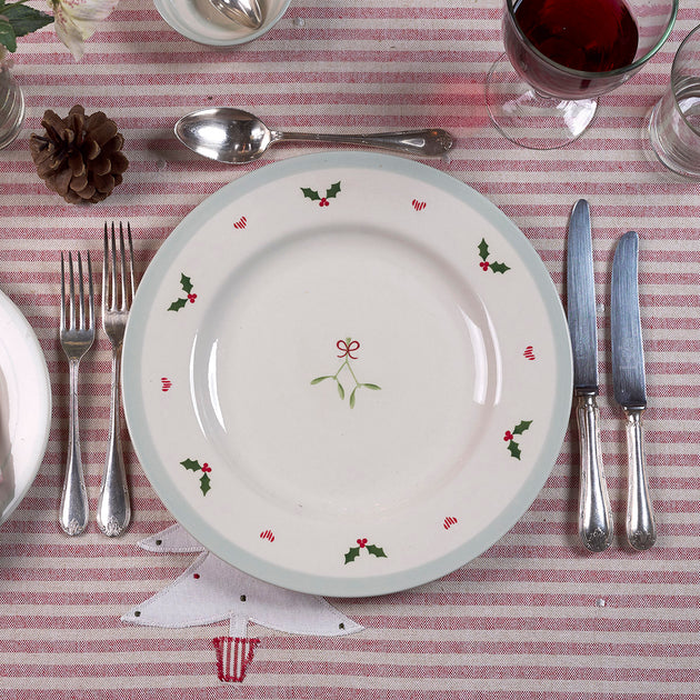 Christmas Holly & Hearts Side Plate