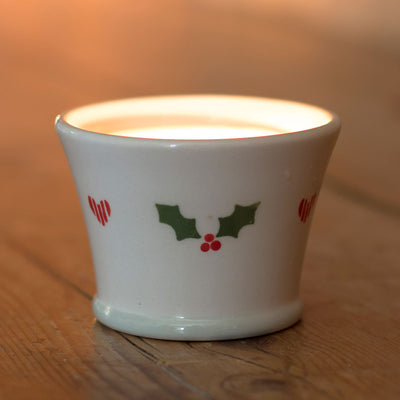 Christmas Holly Scented Candlepot