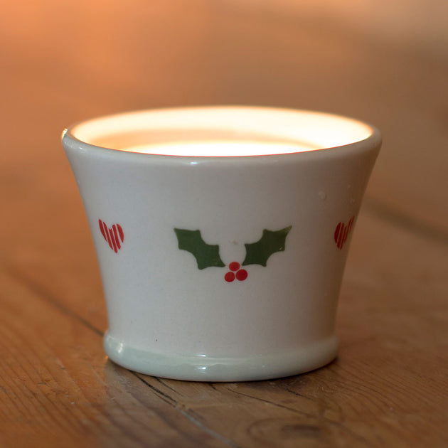 Christmas Holly Scented Candlepot