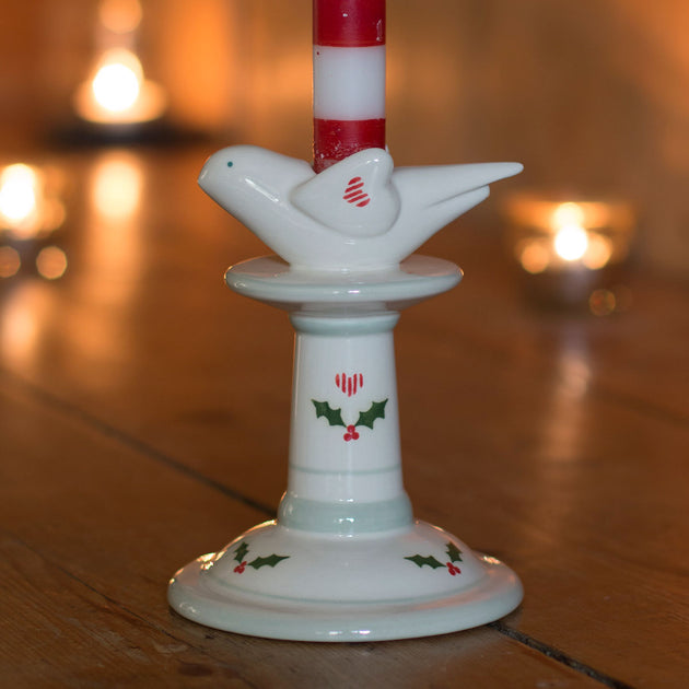 Small Christmas Bird Candlestick