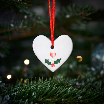 Holly Heart Christmas Decoration