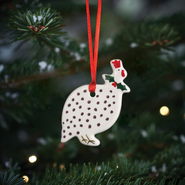 Charcoal Spot Guinea Fowl Christmas Decoration