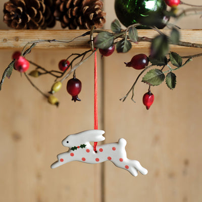 Rose Spot Hare Christmas Decoration