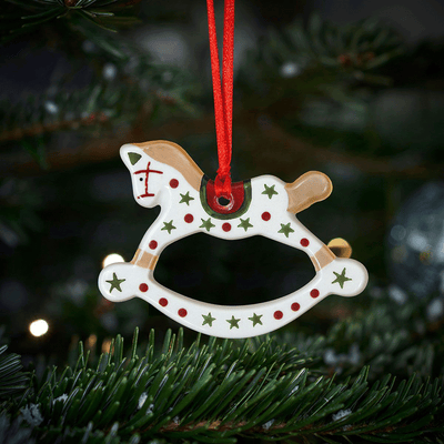 Rocking Horse Christmas Decoration Green