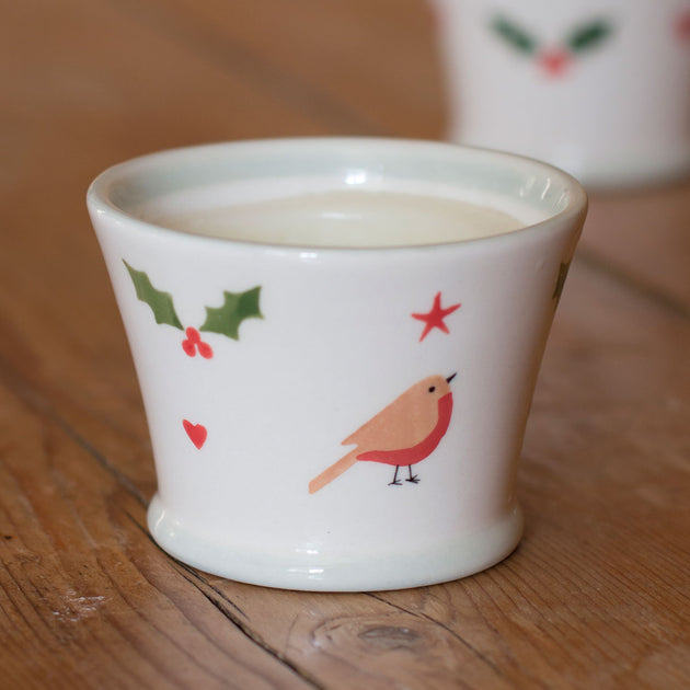 Christmas Robin Scented Candlepot